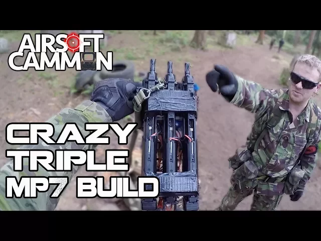 crazy airsoft triple mp7 diy build - silverback srs sniper scopecam gameplay
